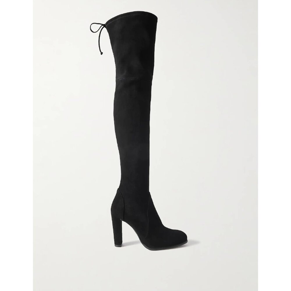 Stuart Weitzman Highland Black Suede Over-The-Knee Boots | Size 9
